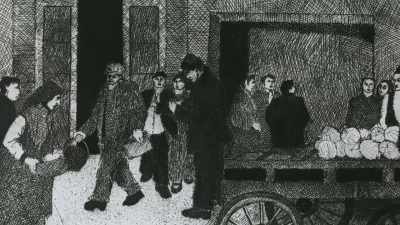 I made etchings
about Iranian workers, - A Revolution on Canvas