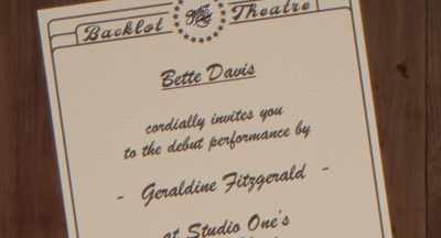I made up invitations that
said, "Bette Davis - Studio One Forever