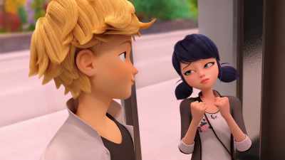 I mean, stuck together.
Ha, ha! (Sighs) - Miraculous World: New York, United HeroeZ