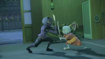-I need your sword!
-[Auntie grunting] - Samurai Rabbit: The Usagi Chronicles