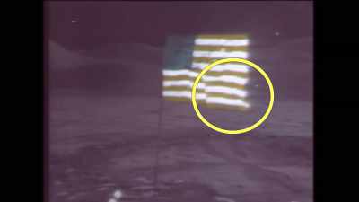I noticed that after it passes,
the flag moves - American Moon