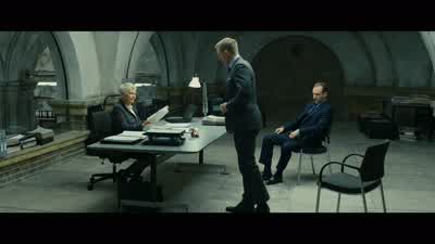 I only have one questionWhy not stay deadYou have the perfect way out Go and live quietly somewhereNot many field agents get to leave this cleanlyDo you get out in the field muchYou don't need to be an operative to see the obviousIt's a young man's game - Skyfall