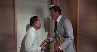 I open champagne.
It's a surprise. - The Man with the Golden Gun