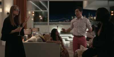 I was over there doing the perfect prank:
When you spill beer on a guy. - The Afterparty