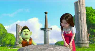 I present Excalibur, a legendary sword
trapped in this rock for centuries, - Red Shoes and the Seven Dwarfs