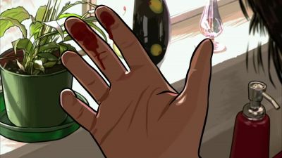 I realized I didn't hate the cabinet door - A Scanner Darkly