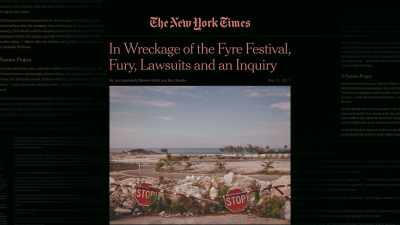 I remember The New York Times
came out with an article - Fyre