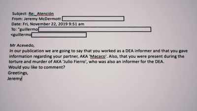 I respond by telling him
what our accusations are, - Drug Lords: The Next Generation