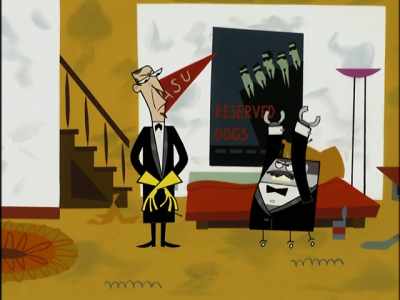-I’m such a clumsy robot.
-(AUDIENCE LAUGHING) - Clone High