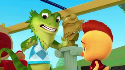 I say... yikes,
this sweater is scratchy! - The Chicken Squad