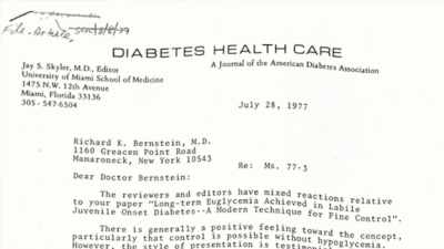 I submitted it to
many medical journals, - The Diabetes Solution