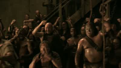 Crowd: Tear his ass open! - Spartacus