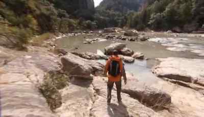 THE SLOPE'S STEEP,
ABOUT 60 DEGREES, - Man vs. Wild