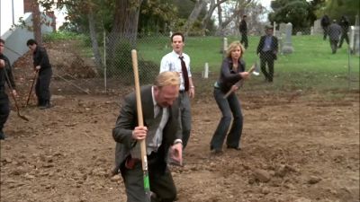 I think he cut the power line
when he was digging the hole! - Monk