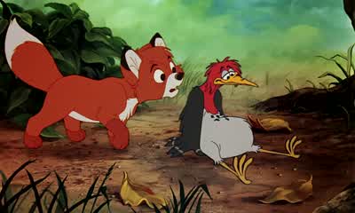 Oh shucks I think I bent my beak - The Fox and the Hound