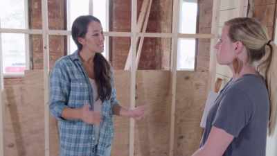 I think we need to sand in here
and see how it reacts. - Fixer Upper: Behind the Design