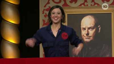 I think Nina is stepping
on a step. - Taskmaster