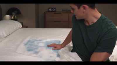 - I think the dye from
our jeans stained my sheets. - Laid