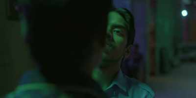 I tilted my body
as far as I could from his face. - The White Tiger