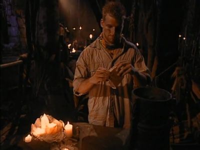        Uh, I voted him off      
       because he's about        - Survivor