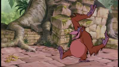 Now I'm the king of the swingersThe jungle VIPI've reached the top and had to stopAnd that's what's been botherin' meI wanna be a man Man Cub and stroll right into townAnd be just like the other menI'm tired of monkeyin' around - The Jungle Book