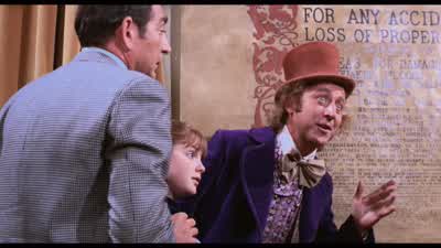 I'm going Don't you dare stop me I'm only trying to helpGive me that pen You're always making things difficultNicely handled She's a girl who knows where she's going Violet - Willy Wonka &amp; the Chocolate Factory
