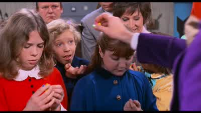Hey she's got two I want anotherStop squawking you twit Everybody has oneAnd one is enough for anybody Now come along - Willy Wonka &amp; the Chocolate Factory