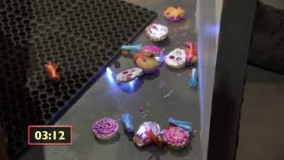  I went to hang my banner
 on the wall, - Halloween Cookie Challenge