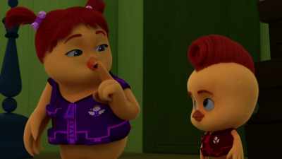 I wish I could be just
as quiet as you and--" - The Chicken Squad
