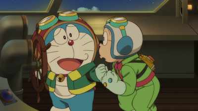 I wonder what it's like. Can't we fly faster? - Doraemon the Movie: Nobita's Sky Utopia