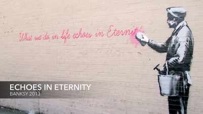 I would say 99.5 %
of everything I've painted... - Saving Banksy