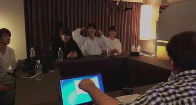 I would think we should
learn English first... - Burn the Stage: The Movie