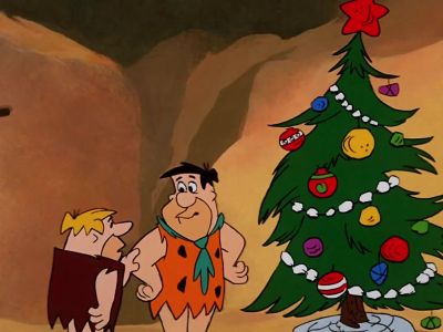 I wouldn't hang it there Fred Why not - A Flintstone Christmas