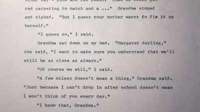 I wrote a first draft so fast
in like six weeks... - Judy Blume Forever