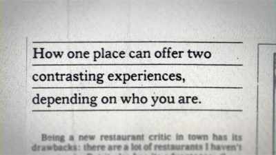 I wrote one review as
the restaurant critic - Food and Country