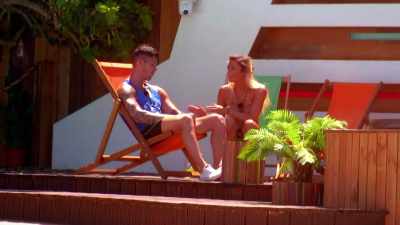 IAIN: Adam's off to talk
to Plan B, - Love Island