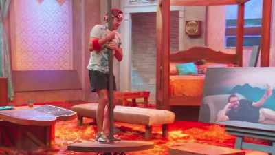 Ian launching himself
out onto the chandelier. - Floor Is Lava
