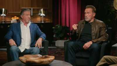 - I'd like to thank
my terrible childhood. - Arnold & Sly: Rivals, Friends, Icons