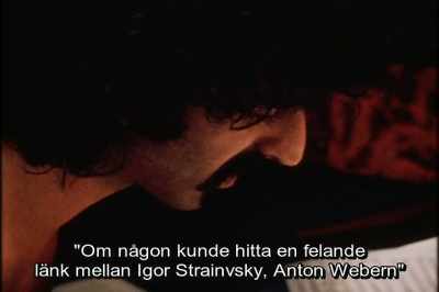 "If anybody could get a missing link
between Igor Stravinsky, Anton Webern, - Eat That Question