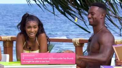 >> IF BLANK CAN EVER CRAWL OUT
FROM UNDER HER THUMB, WE MIGHT - Love Island