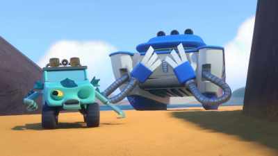 If I try to pull you over these rocks,
it might make a hole in your hull. - Mighty Monsterwheelies
