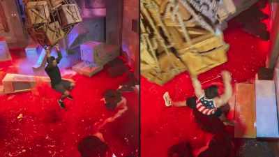 If you recall, Mitchell Virzi
couldn't make this jump, - Floor Is Lava