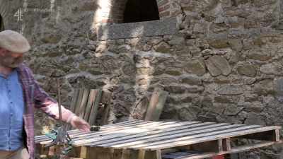 If we screw these together,
that's going to hold as a bed. - Escape to the Chateau: Make Do & Mend
