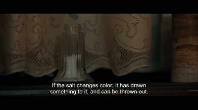 If the salt Changes color, it has drawn
something to it, and can be thrown out. - Lake of Death