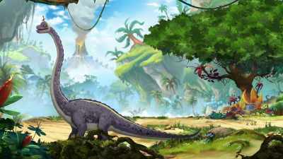 I'll be fine.
I'll aim for that moss over there. - Gigantosaurus