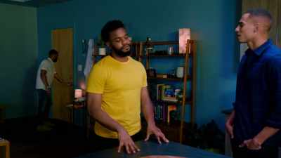 I'll see you guys later.
- Okay. - Tyler Perry's Bruh