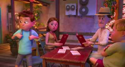-I'll start by finding a restroom.
-Shouldn't we order the food first? - Checkered Ninja 2