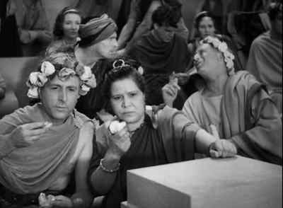 I'll wager 50 pieces
on the Gaul. - The Sign of the Cross