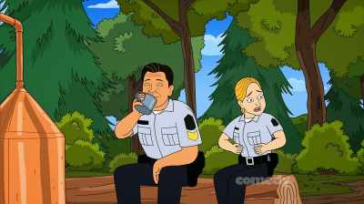 I'm burning up
in this stupid uniform. - Corner Gas Animated