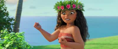 I'm curious about that chicken eating the rock. - Moana
